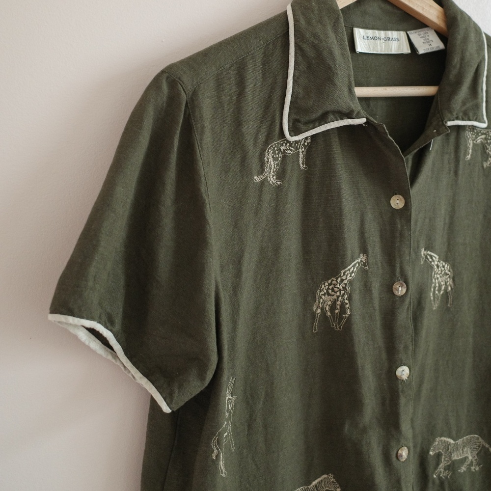 Vintage Lemongrass Embroidered top